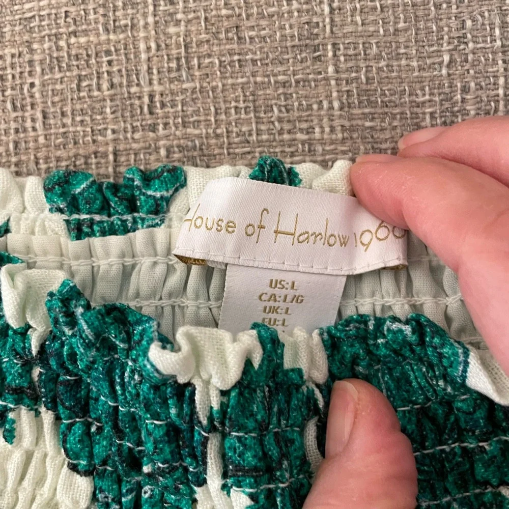 House of Harlow 1960 green and white floral skirt - Size L - Picture 4 of 8